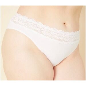 Cosabella Amore Love Low Rise Bikini White Lace Trim Panty 3X LOVEE0521P NEW